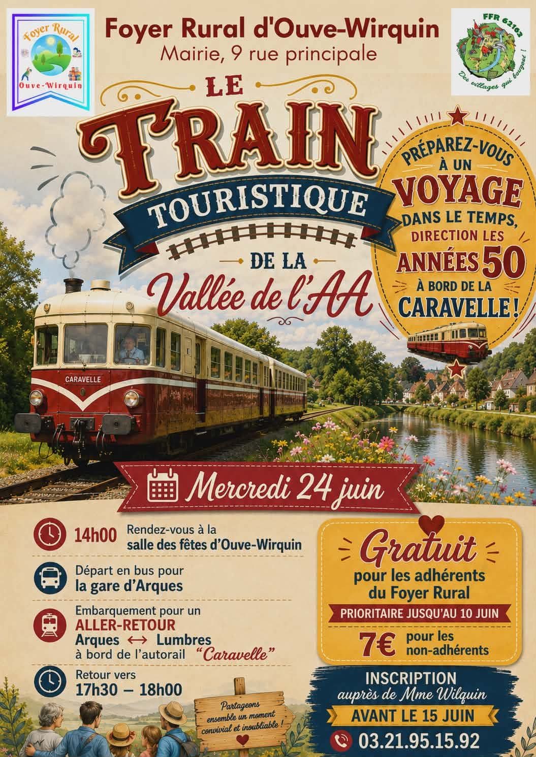 Train touristique de la vallée de l&rsquo;Aa, mercredi 24 juin 2026